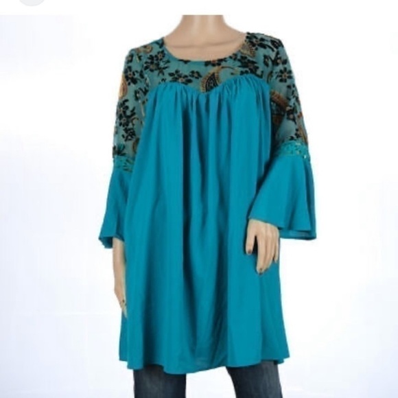 Umgee Green Velvet Top Dress - Picture 5 of 5